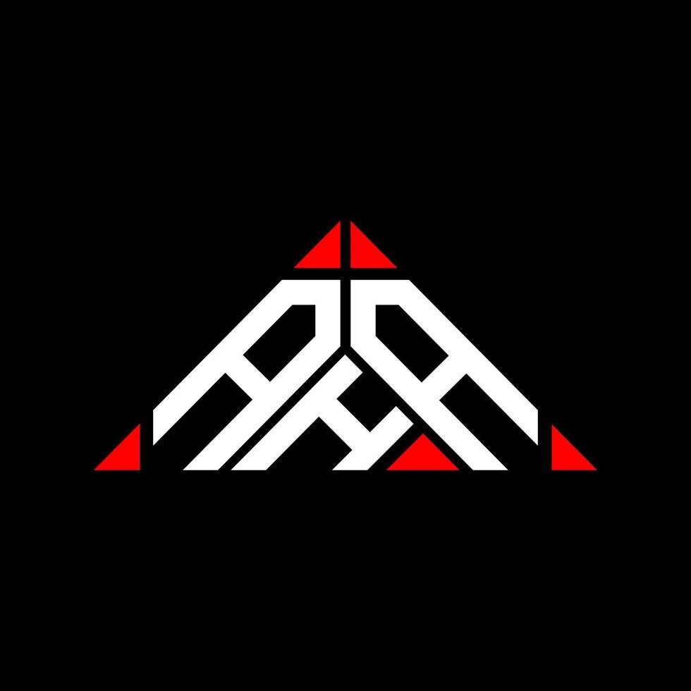 diseño creativo del logotipo de la letra aha con gráfico vectorial, logotipo simple y moderno de aha en forma de triángulo. vector
