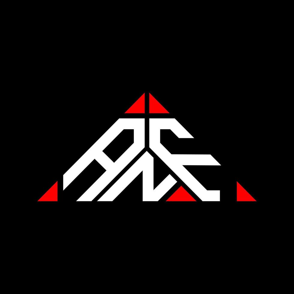 diseño creativo del logotipo de la letra anf con gráfico vectorial, logotipo sencillo y moderno anf en forma de triángulo. vector