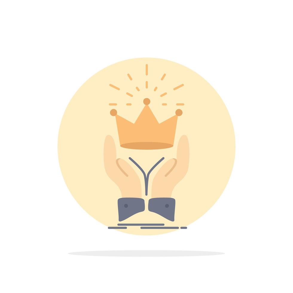 Crown honor king market royal Flat Color Icon Vector