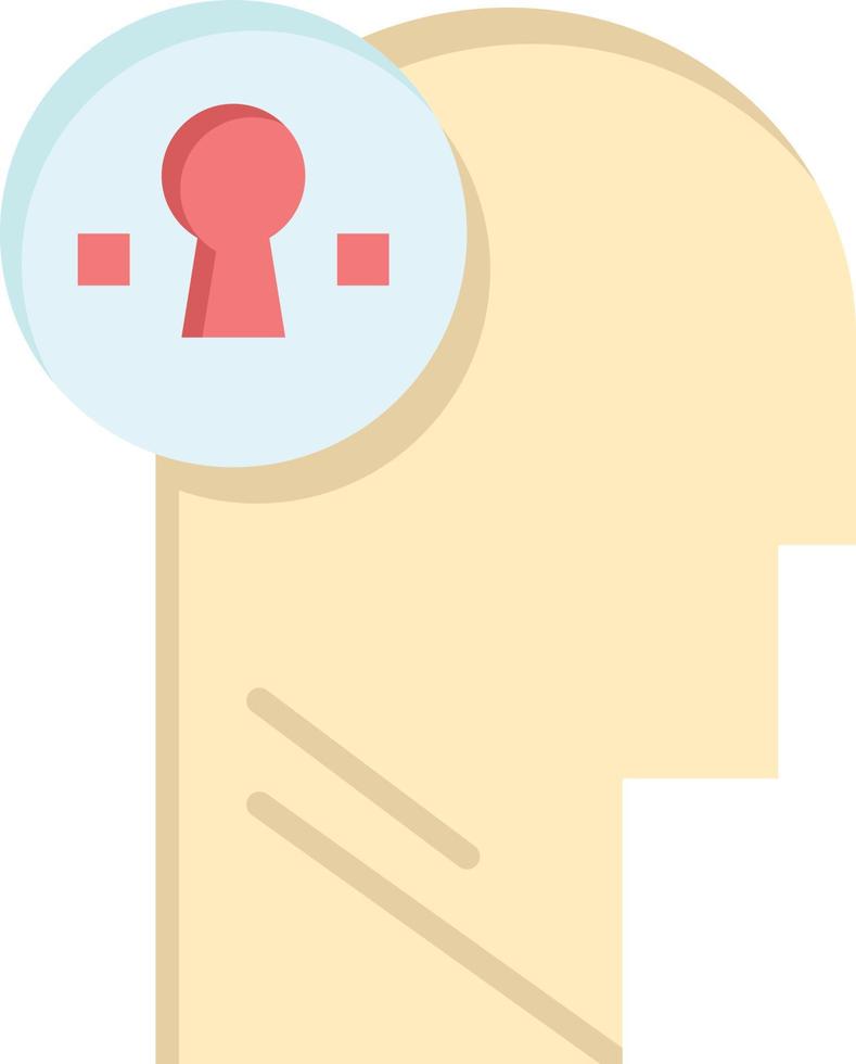 Business Head Idea Mind Think  Flat Color Icon Vector icon banner Template
