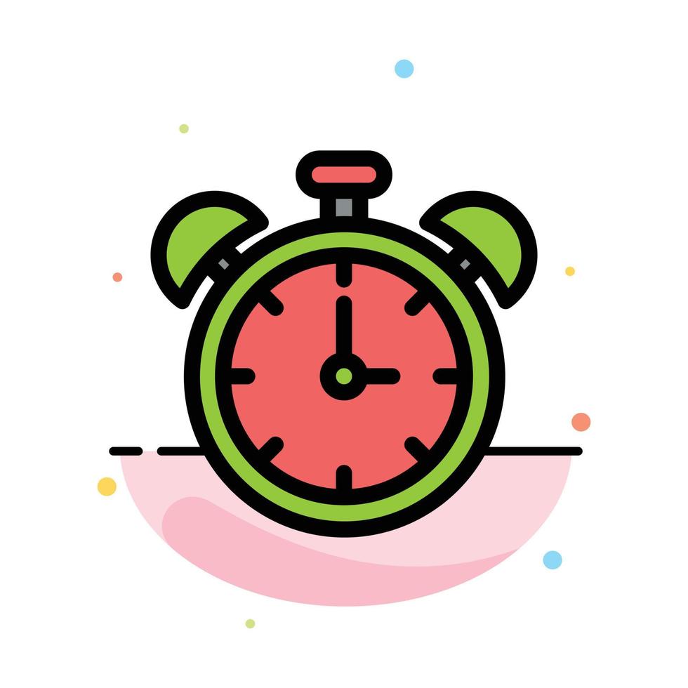 Alarm Clock Education Time Abstract Flat Color Icon Template vector
