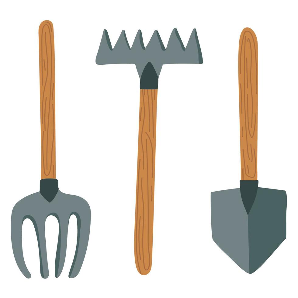 Garden tools isolated on white background. vector illustration.