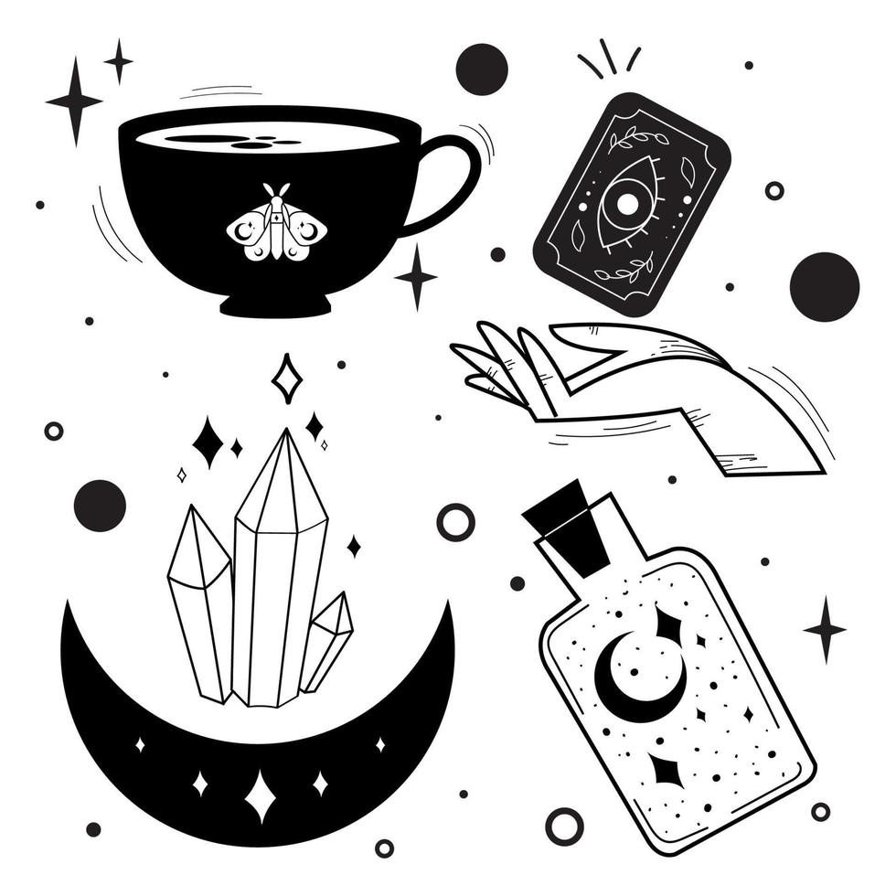 Pattern background with esoterism icons Vector illustration