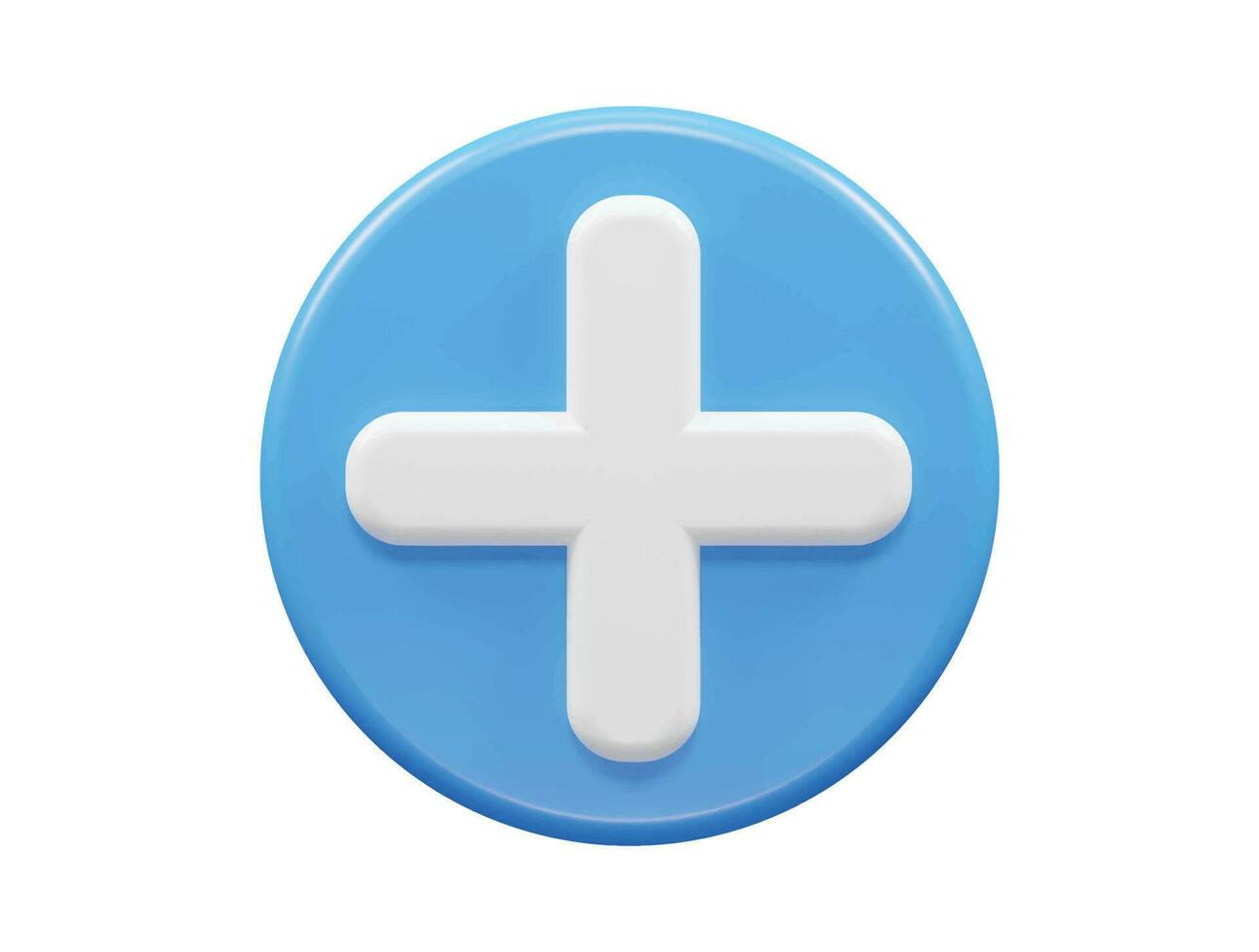 Plus icon 3d render vector