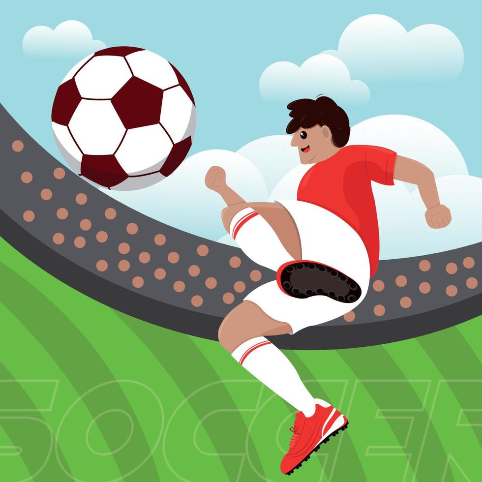 jugador de fútbol de hombre aislado con una ilustración de vector de pelota