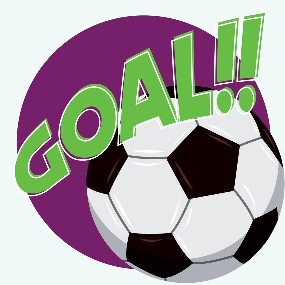 Soccer ball in a goal poster Vector illustration