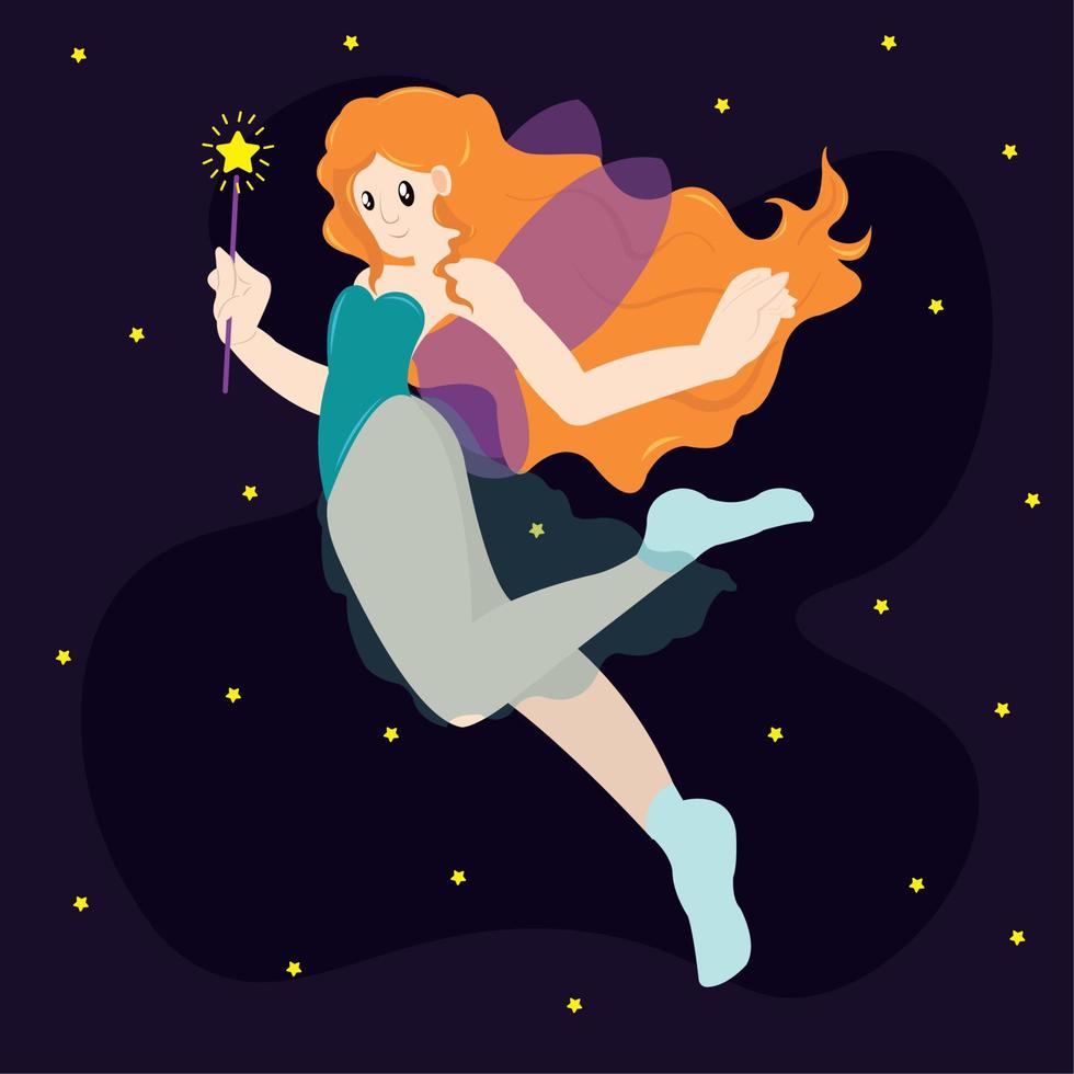 Isolated cute fairy medieval character Vector illustration