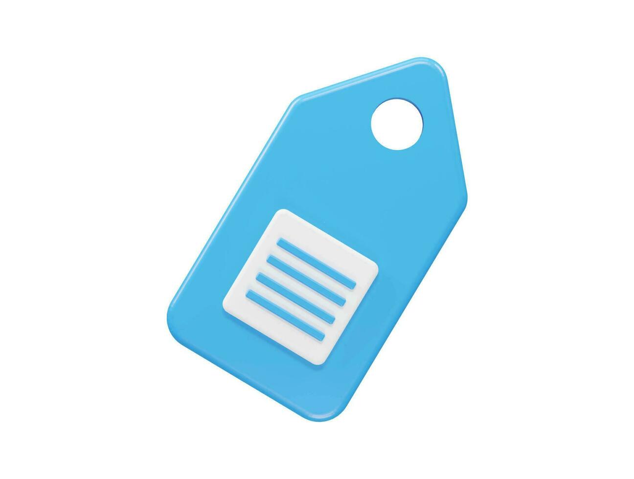 Tag icon 3d illustration vector