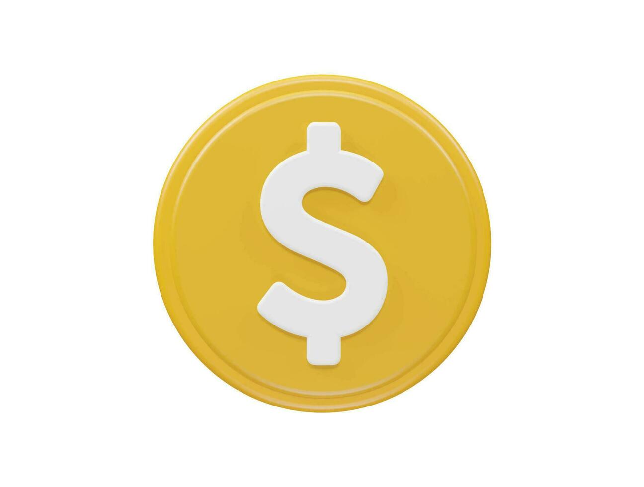 icono de dólar render 3d vector