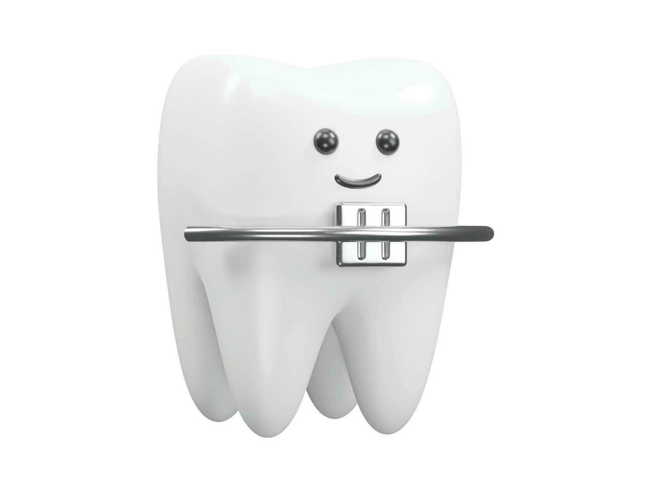 icono de dientes 3d render ilustración vector