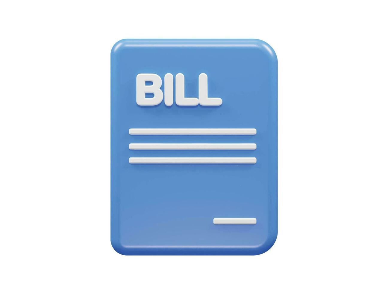 Bill invoice icon 3d render vector