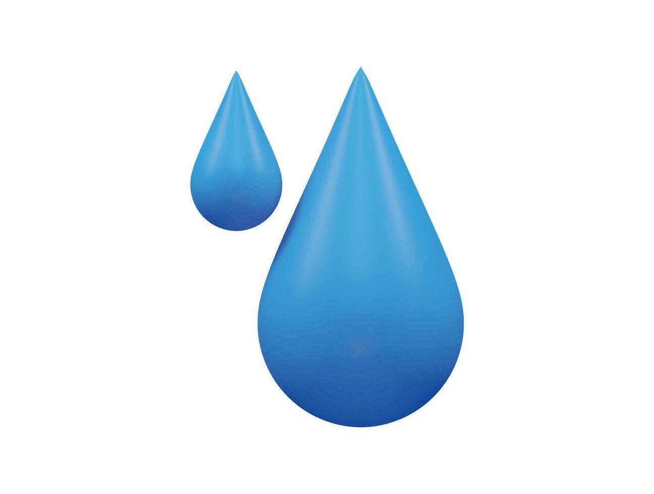 Water drop icon 3d render vector