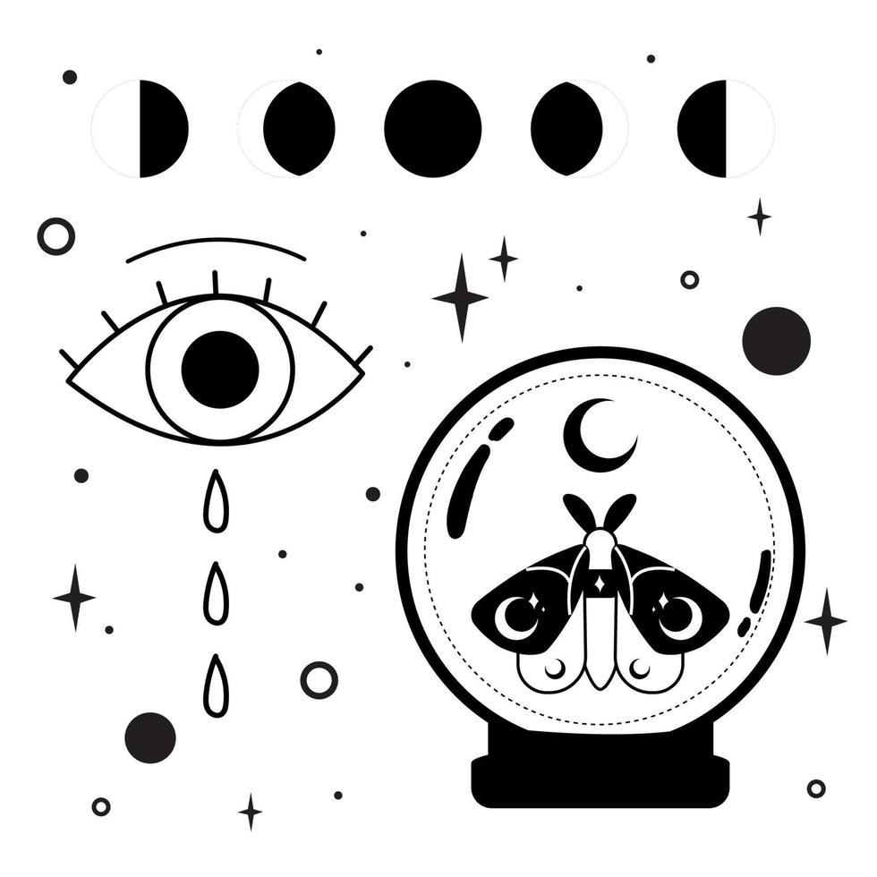 Pattern background with esoterism icons Vector illustration