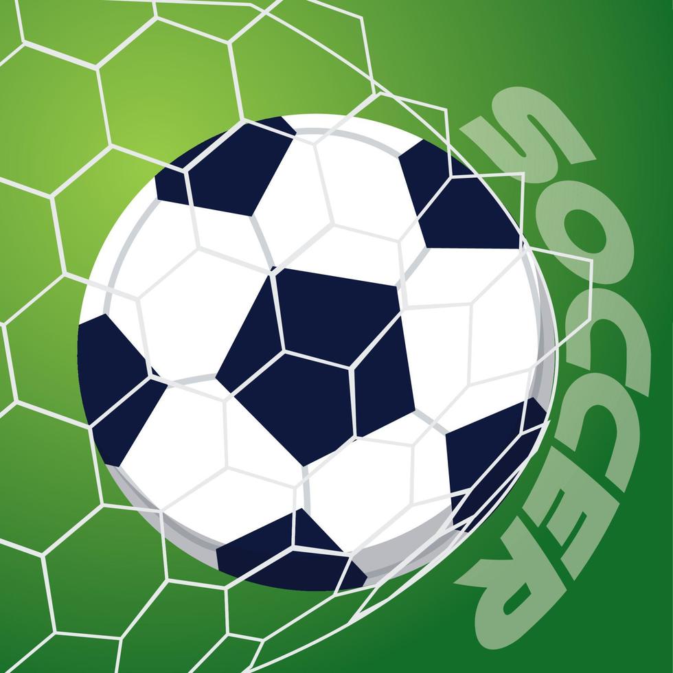 Soccer ball in a net Soccer poster Vector illustration