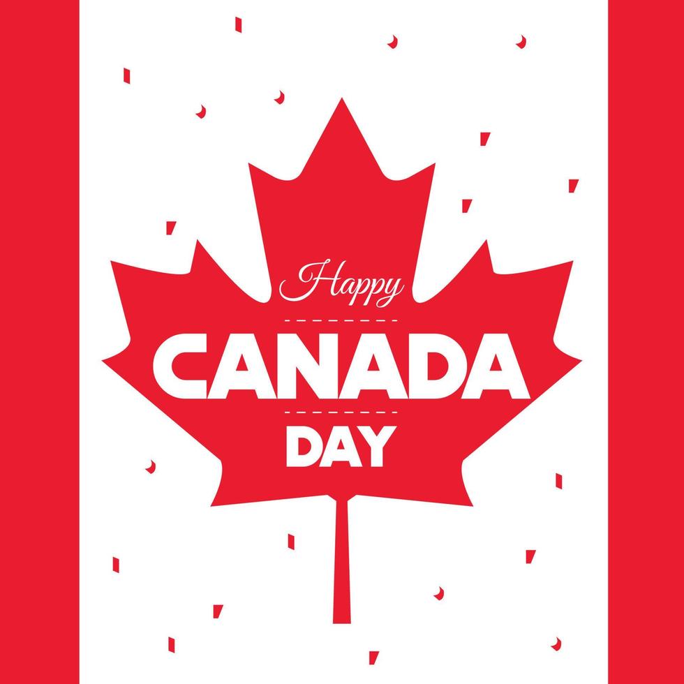 Colored canada day poster with maple leaf Vector illustration