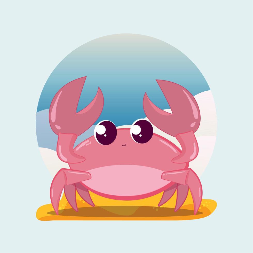 Isolated cute crab character sketch icon Vector illustration