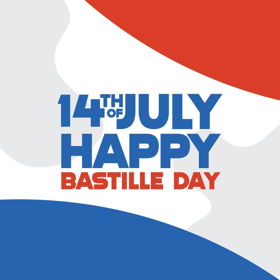 Colored happy bastille day poster Vector illustration