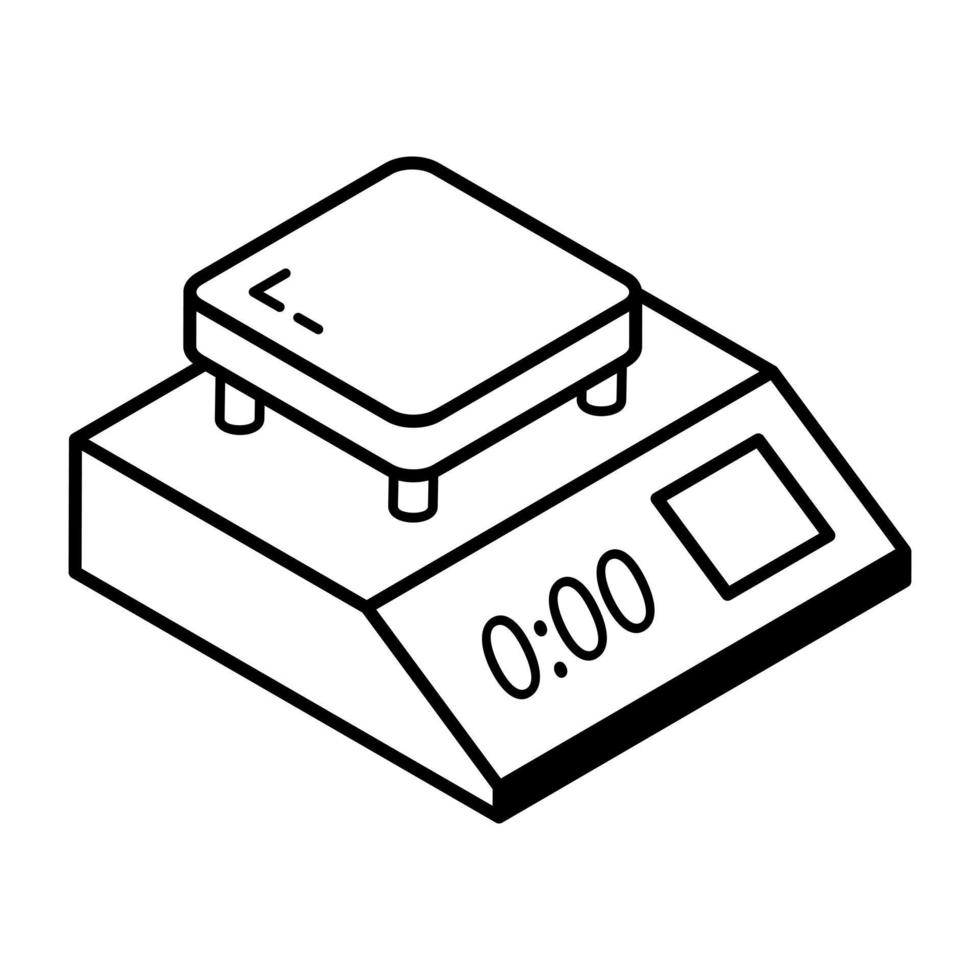 Kitchen scale outline isometric icon design vector