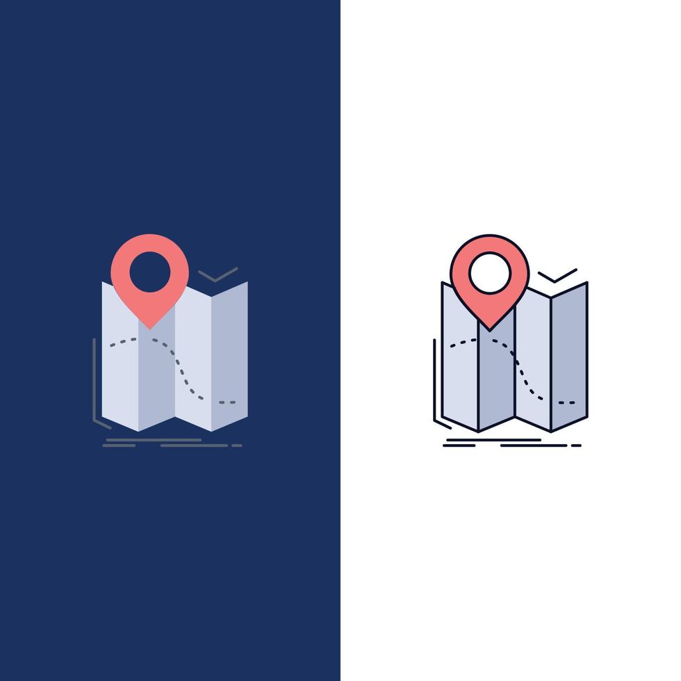gps location map navigation route Flat Color Icon Vector