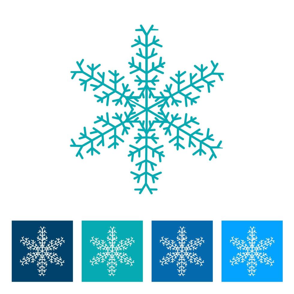 Snowflake. New Year icon. Vector illustration