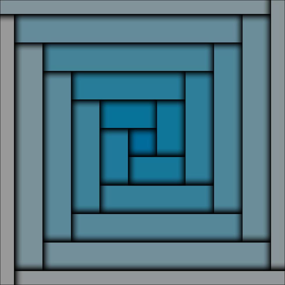 Abstract Background with Cerulean Square Spiral and Shadow vector
