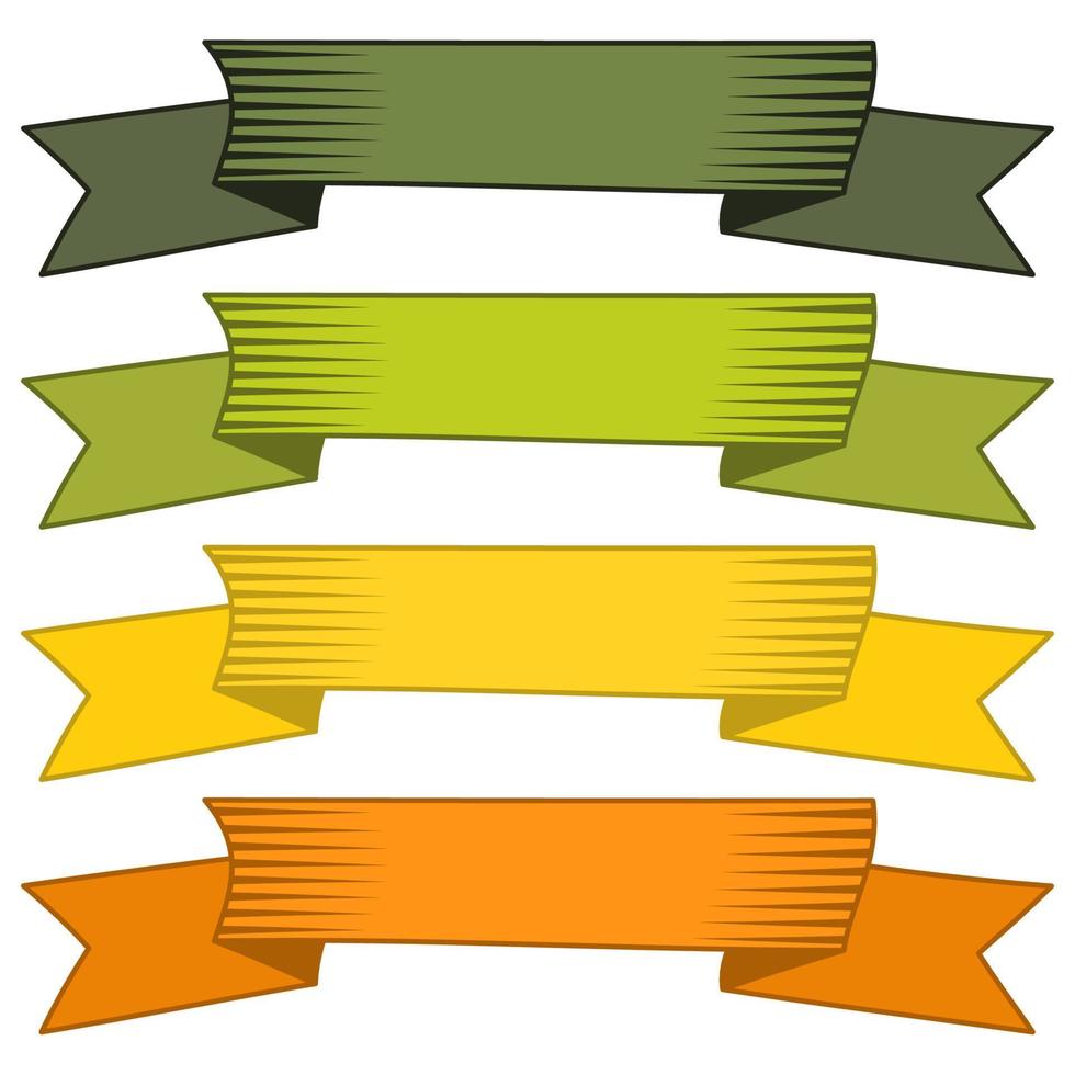 conjunto de cuatro cintas multicolores y pancartas para diseño web. gran elemento de diseño aislado sobre fondo blanco. ilustración vectorial vector