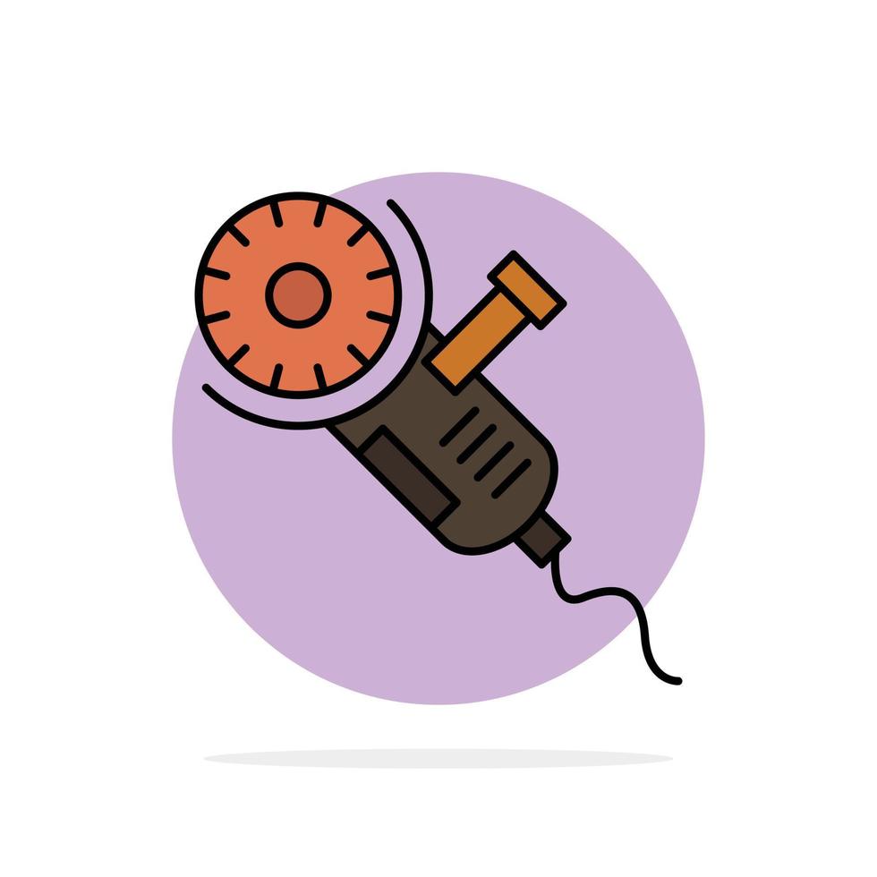 Saw Circular Saw Power Tool Blade Abstract Circle Background Flat color Icon vector