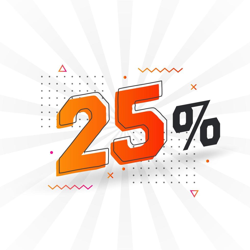 25 discount marketing banner promotion. 25 percent sales promotional design. vector