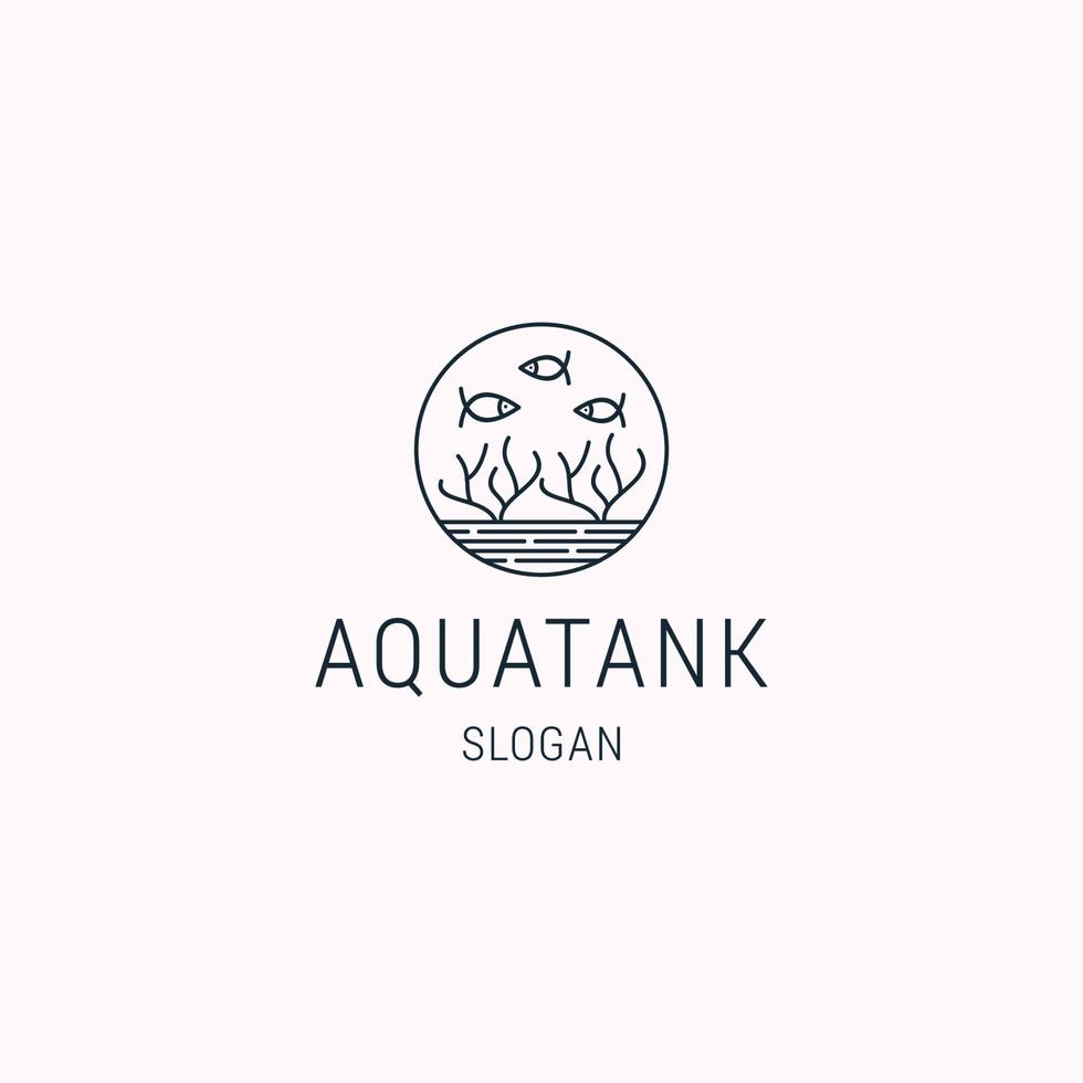 Aquarium tank logo vector symbol illustration design, nature biota logo design