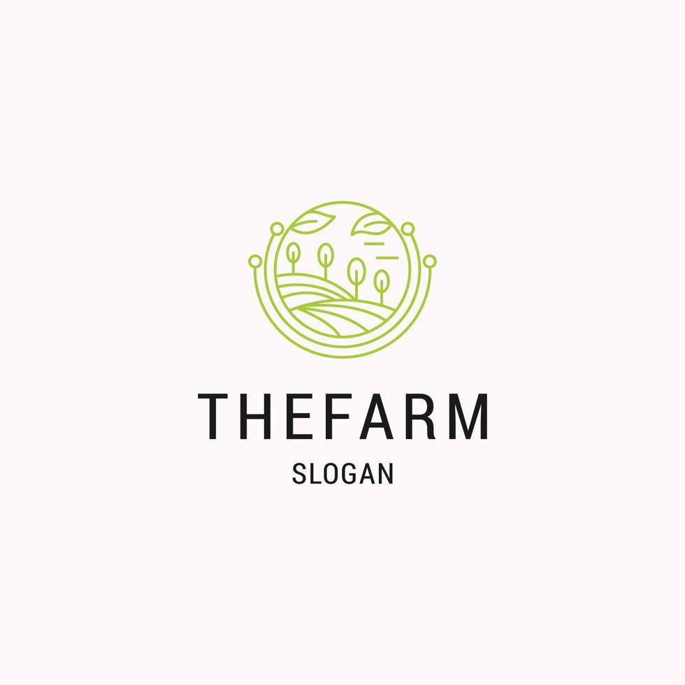 The farm logo icon flat design template vector