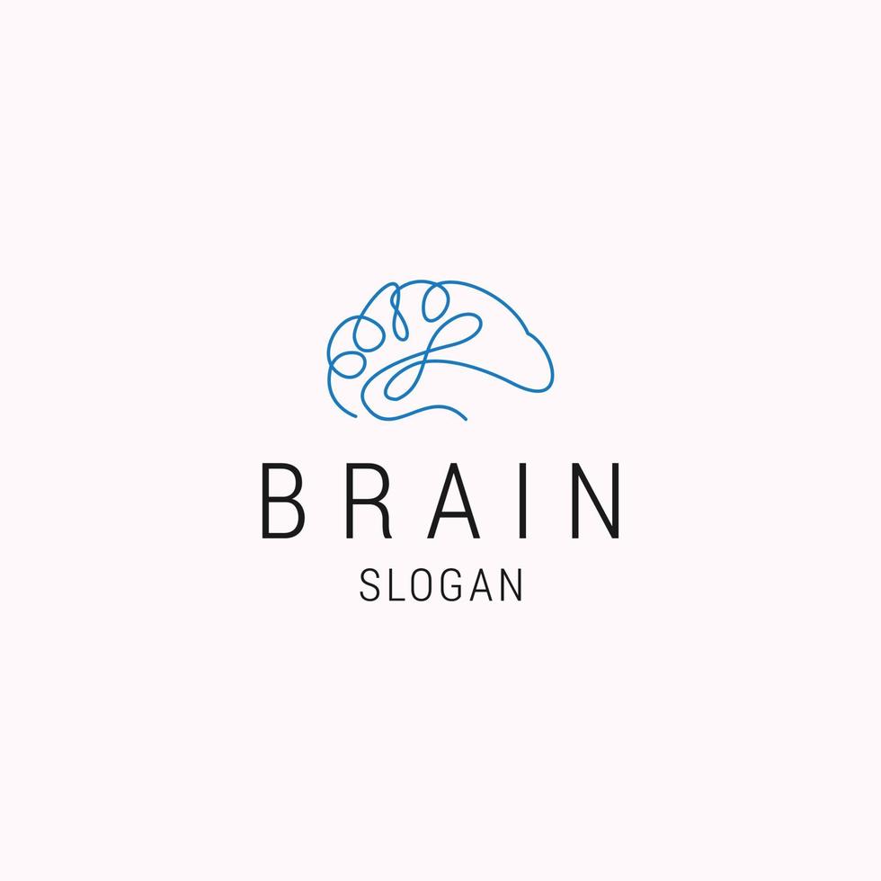 diseño de logotipo de estilo de arte de línea de cuidado cerebral vector