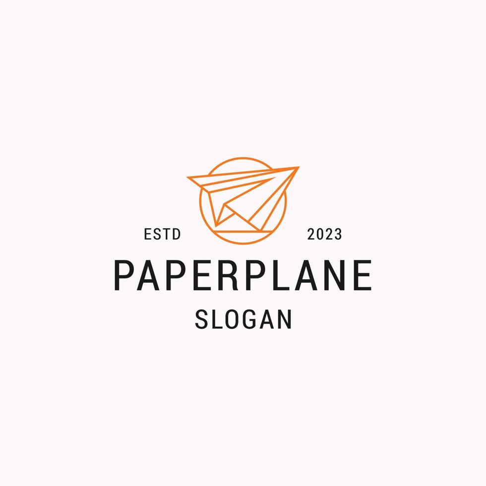 Paper plane logo icon flat design template vector
