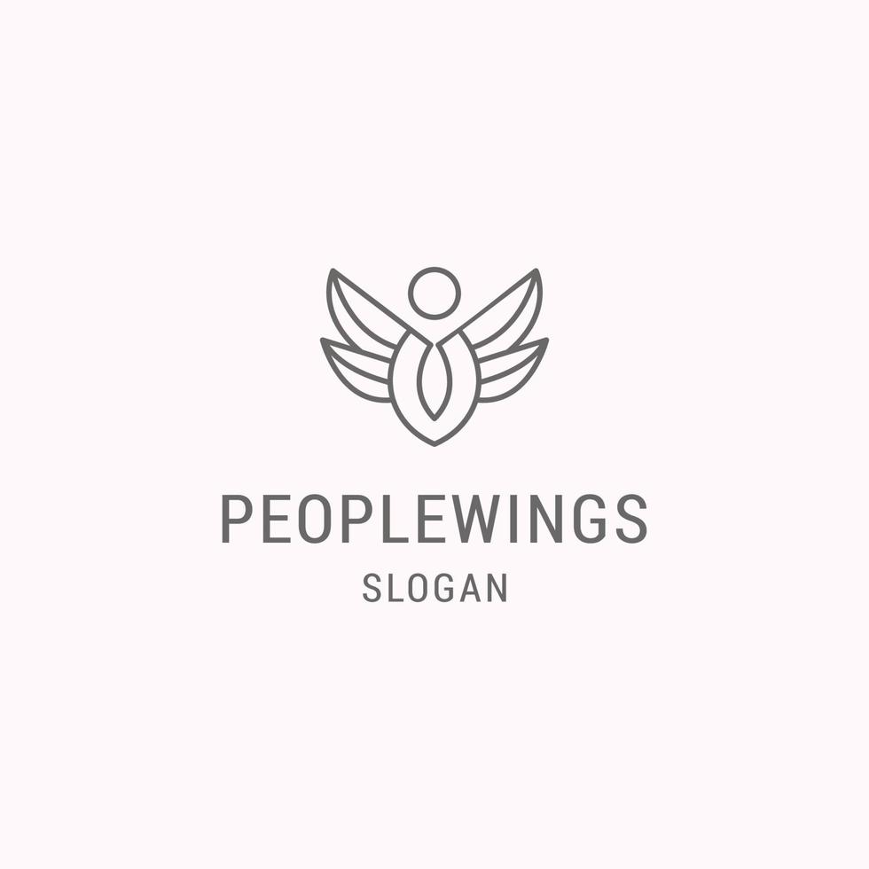 People logo wings with liner style vector