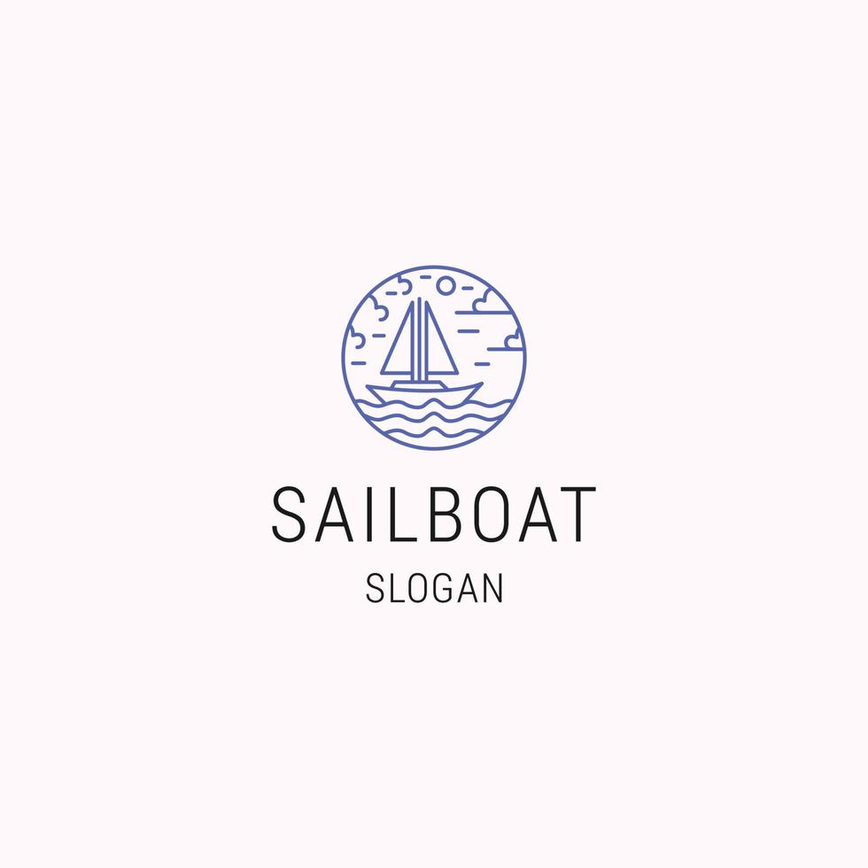 Sailboat logo icon design template vector illustration