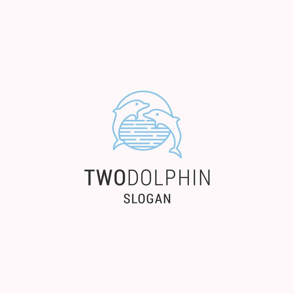 Two dolphin logo icon design template vector