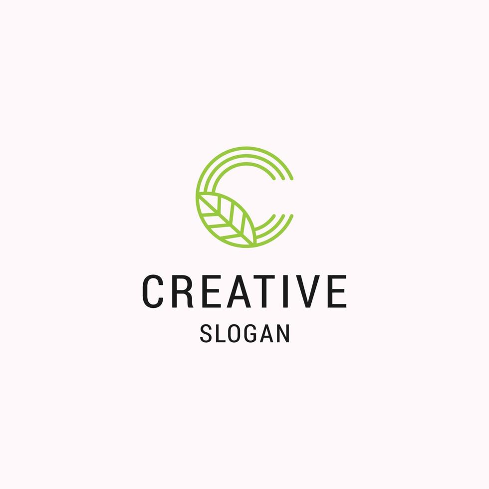 Letter ccc leaf logo icon flat design template vector