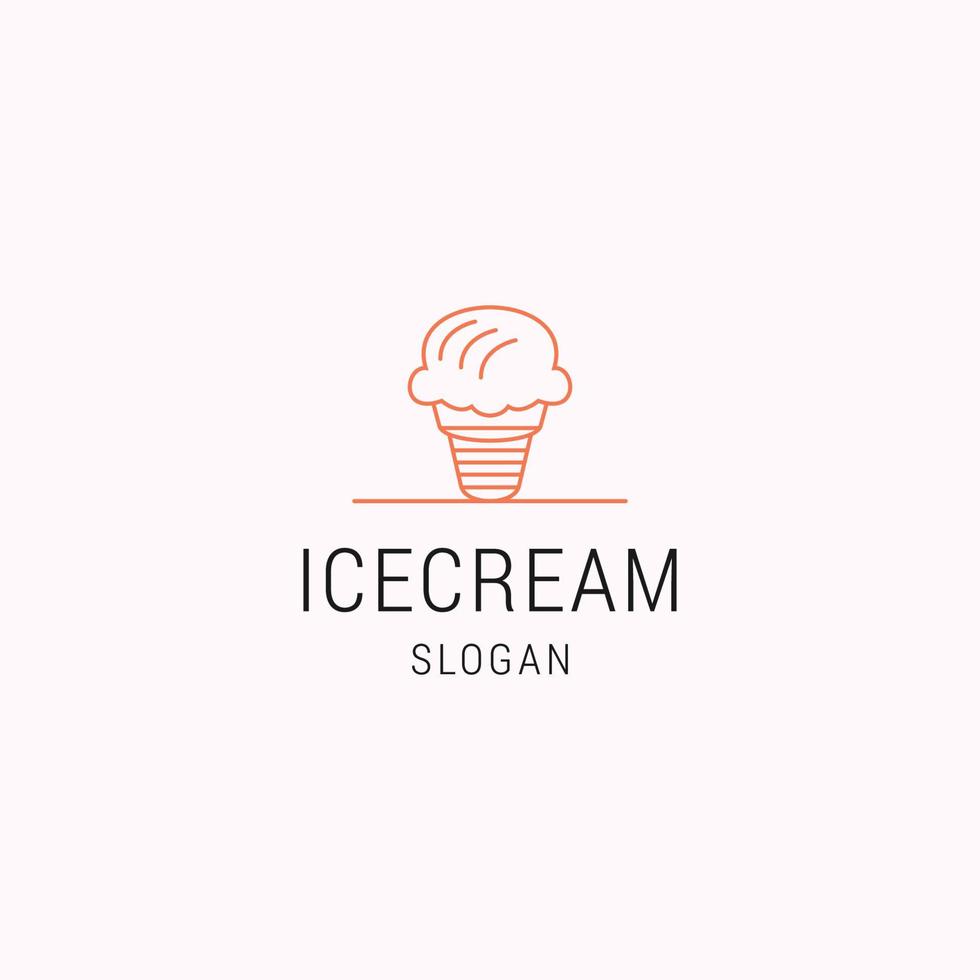 diseño de logotipo de helado plano lineal vector