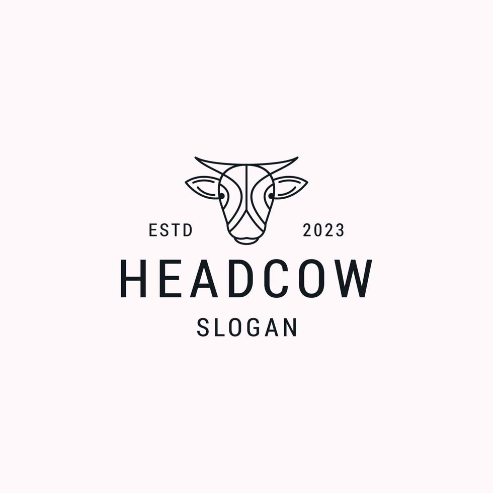 Black head cow vector logo design