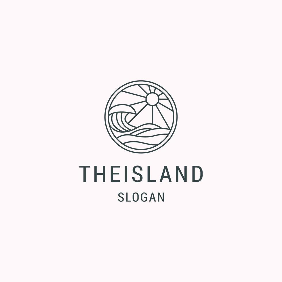 beach and island logo design, vector design of circular beach icons