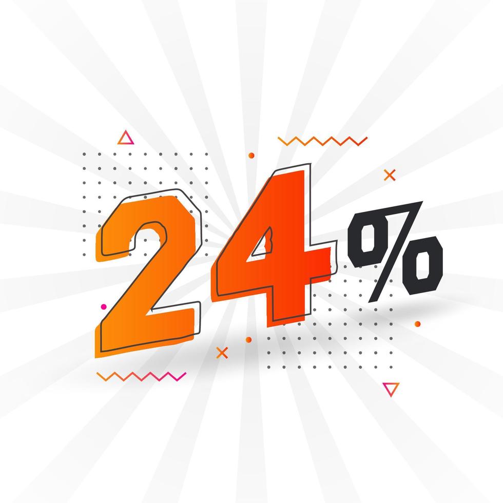 24 discount marketing banner promotion. 24 percent sales promotional design. vector