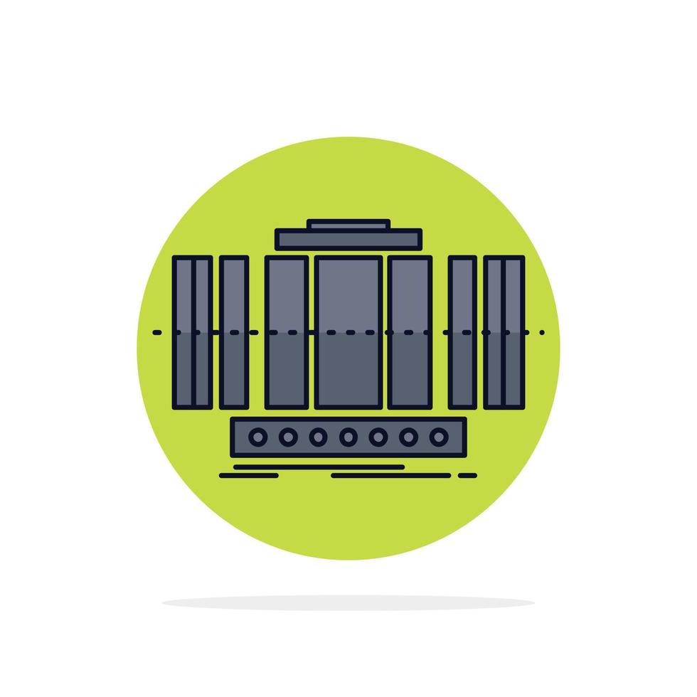 Turbine Vertical axis wind technology Flat Color Icon Vector
