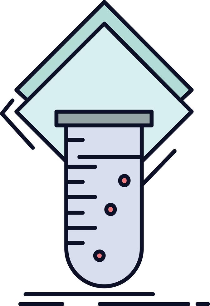 Chemistry lab study test testing Flat Color Icon Vector