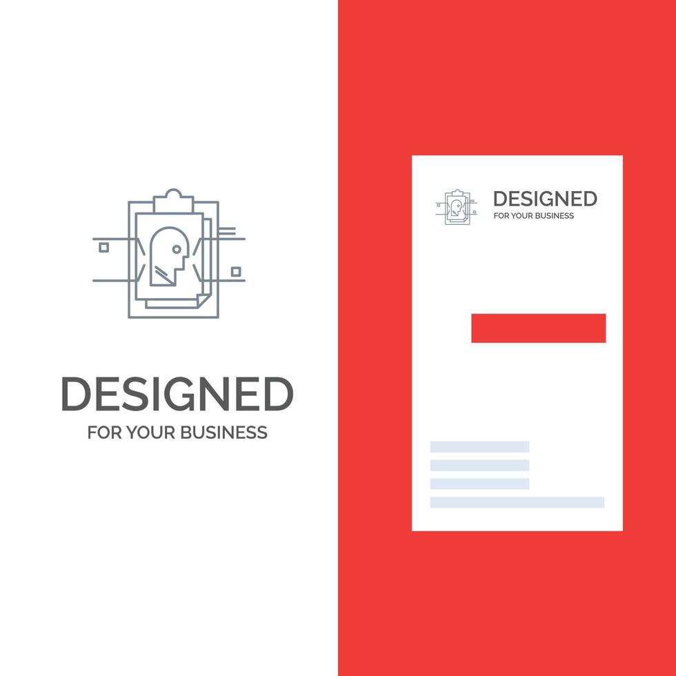 diseño de logotipo gris de identificación de usuario de archivo de tarjeta de informe y plantilla de tarjeta de visita vector