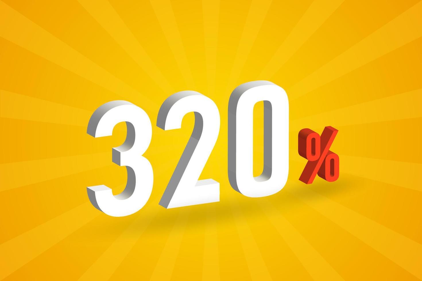 320 discount 3D text for sells and promotion. vector