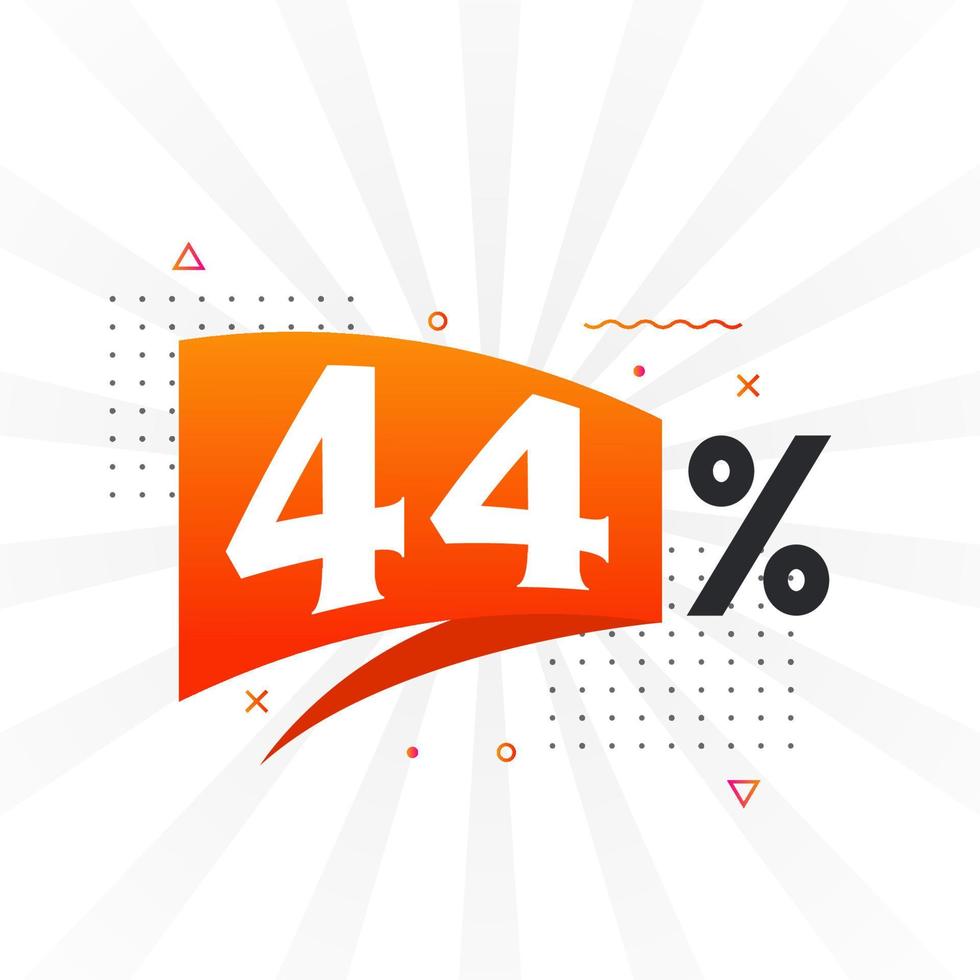 44 discount marketing banner promotion. 44 percent sales promotional design. vector