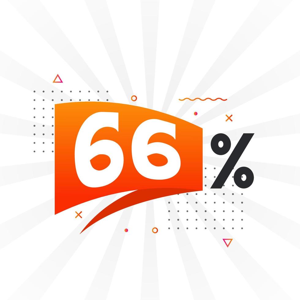 Promoción de banner de marketing de 66 descuentos. 66 por ciento de diseño promocional de ventas. vector