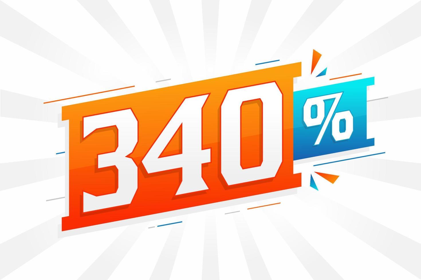 340 discount marketing banner promotion. 340 percent sales promotional design. vector