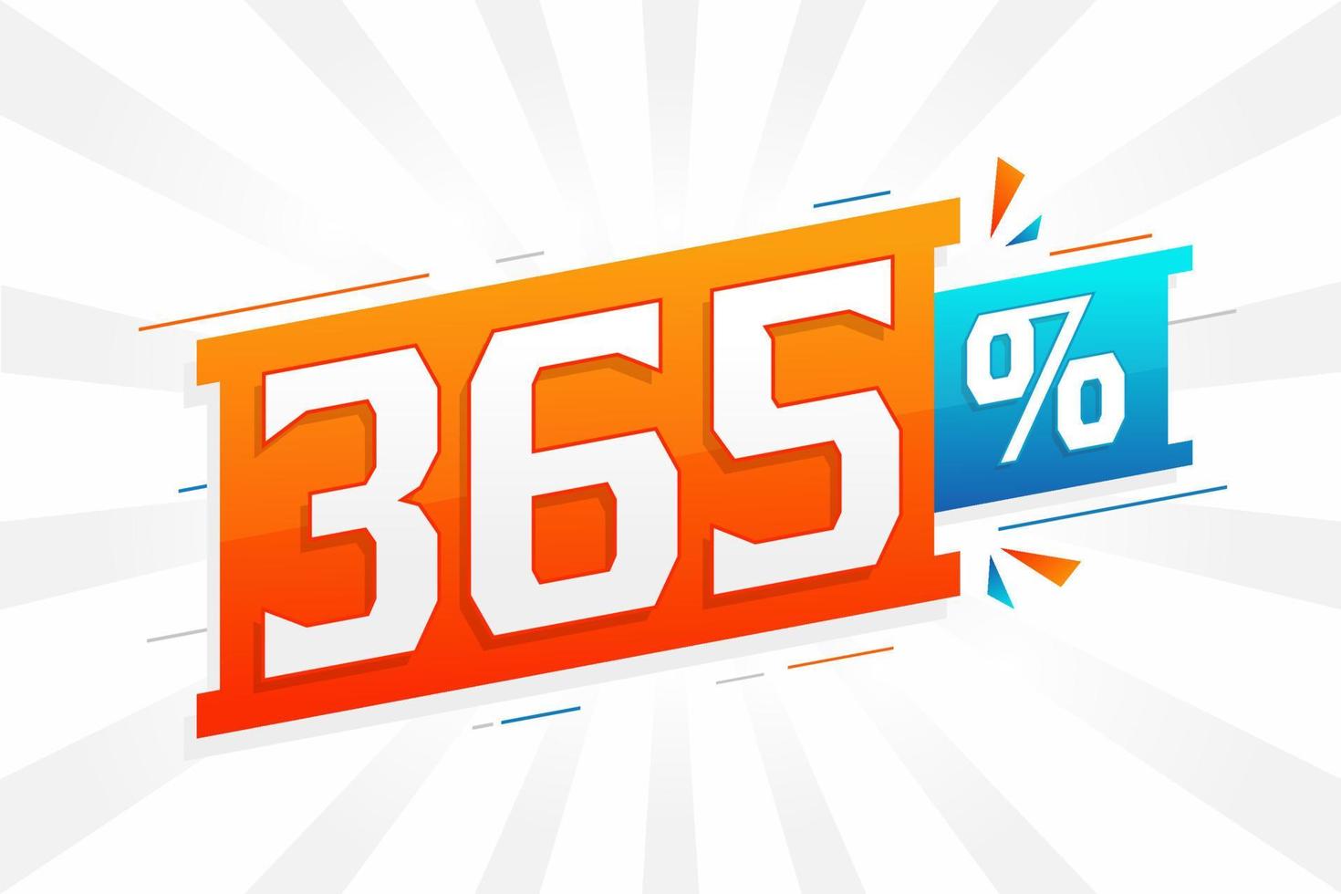 365 discount marketing banner promotion. 365 percent sales promotional design. vector
