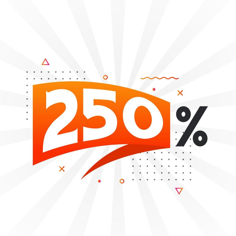 250 discount marketing banner promotion. 250 percent sales promotional design. vector