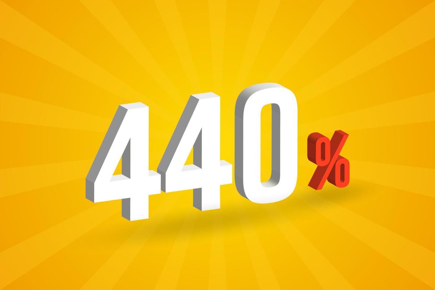 440 discount 3D text for sells and promotion. vector